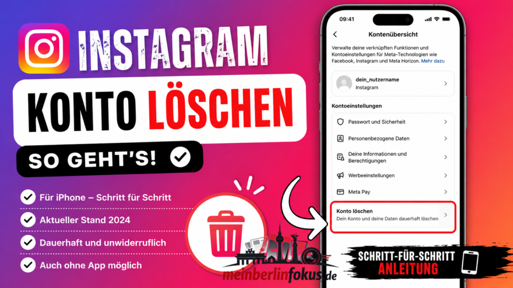 instagram konto löschen
